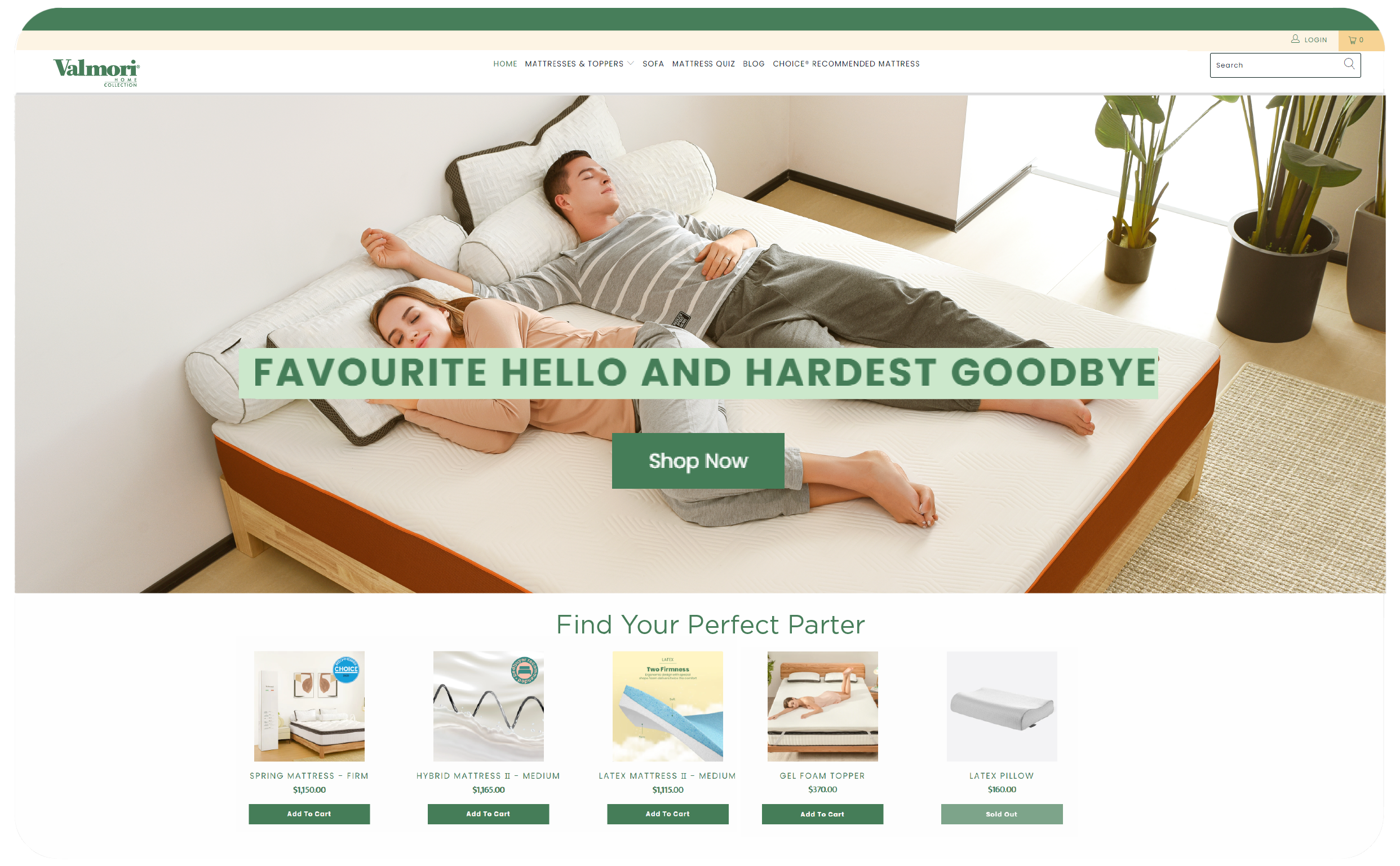 valmori home collection client website